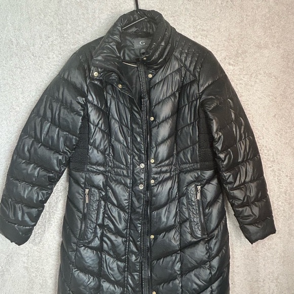 Gallery Women’s Black Knee Length Puffer Coat Size Medium. Warm Capsule Winter - Picture 1 of 10